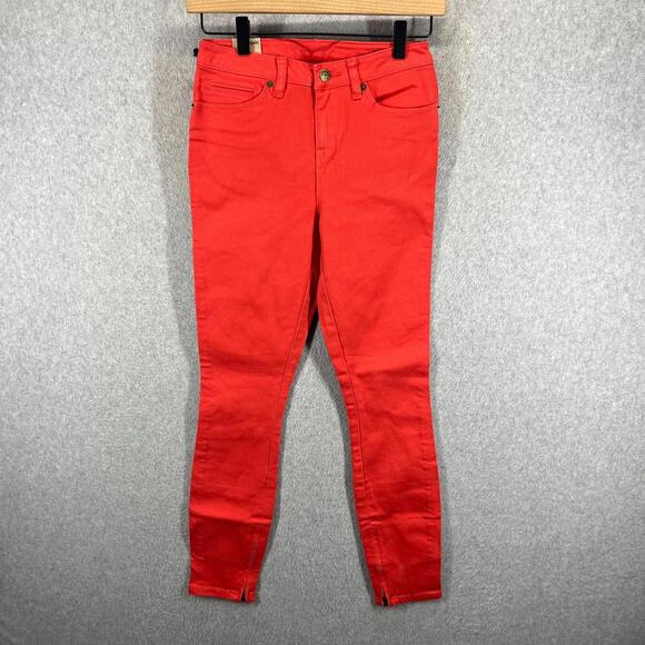 Ksubi Denim - Ksubi Jeans Womens 25 Lobster Orange Spray On Smoke Denim Skinny Ankle Crop Leg